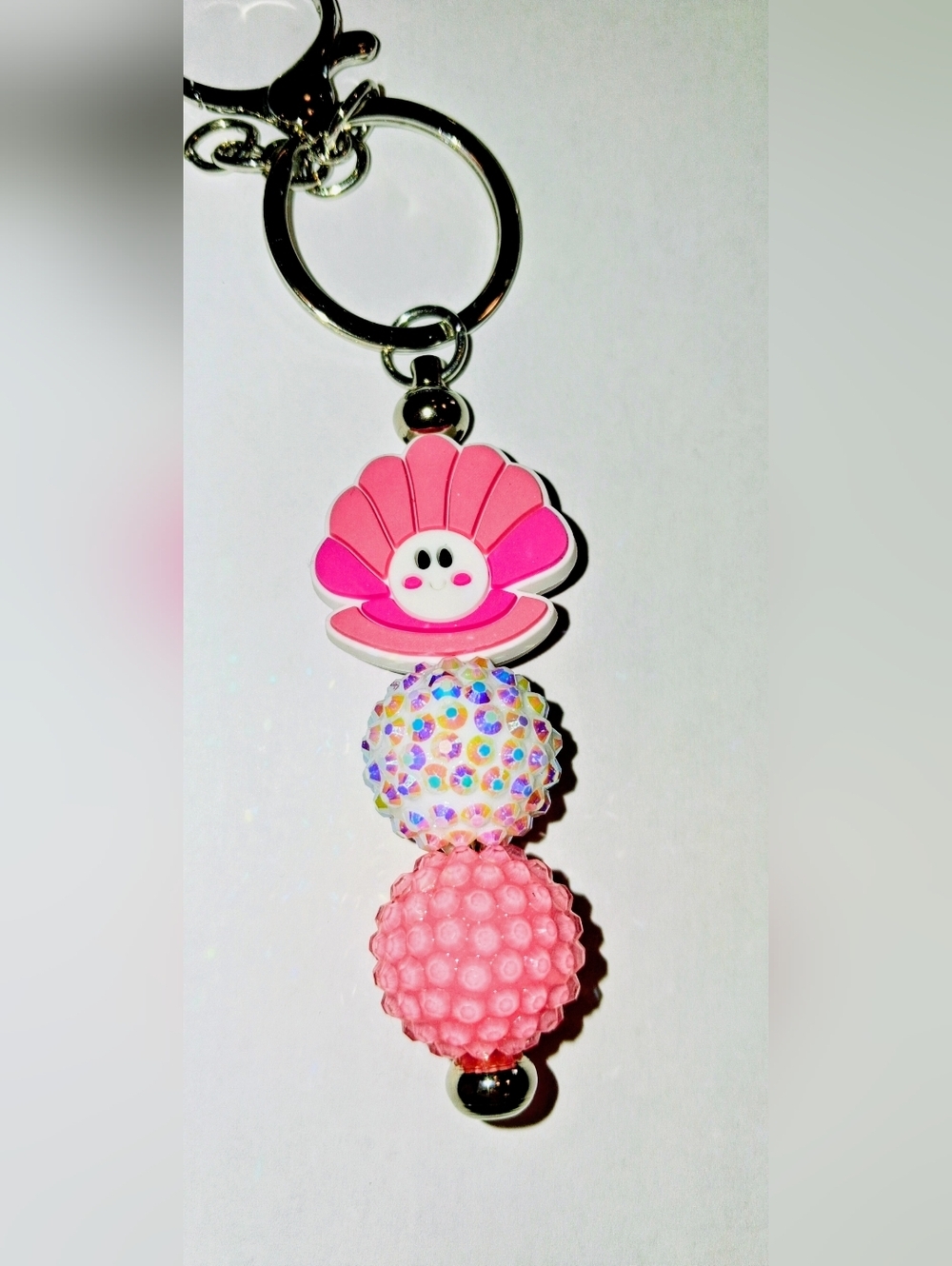 🩷 PINK CLAM SHELL - BAG CLIP / KEYCHAIN